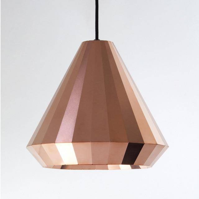 pendant light pink gold design of various straight Loft shapes