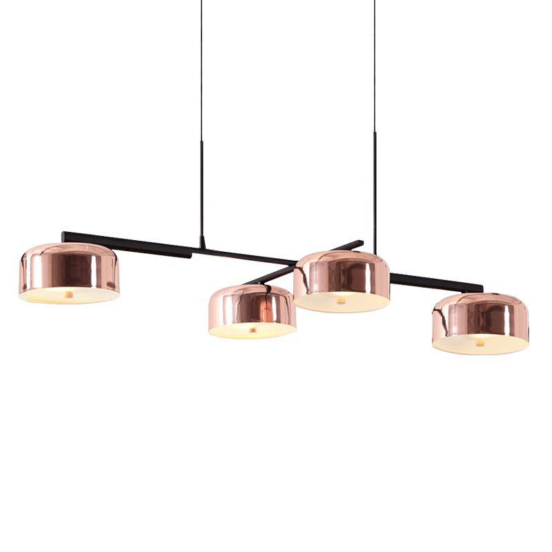Modern chandelier with lampshade chrome