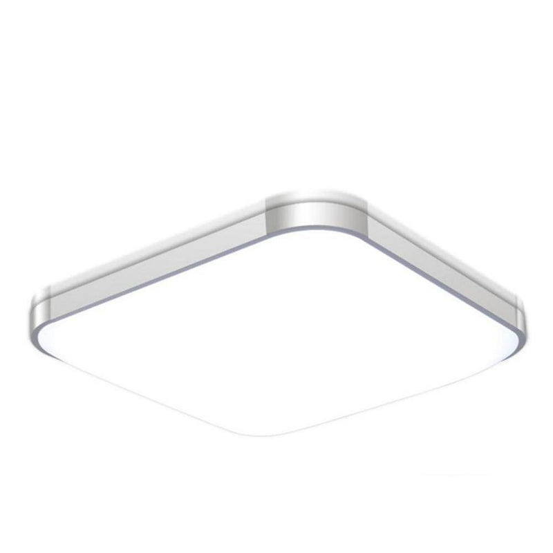 Square LED ceiling light with rounded edges in chrome Energy