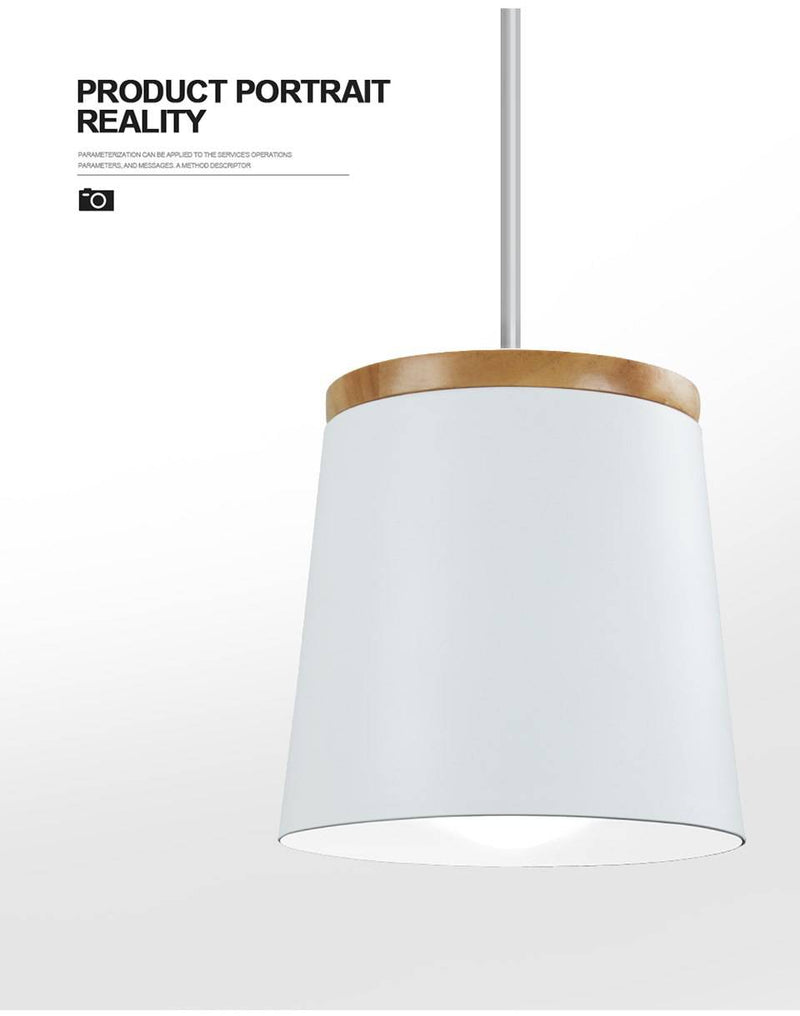 pendant light design wood and white metal Aisilan