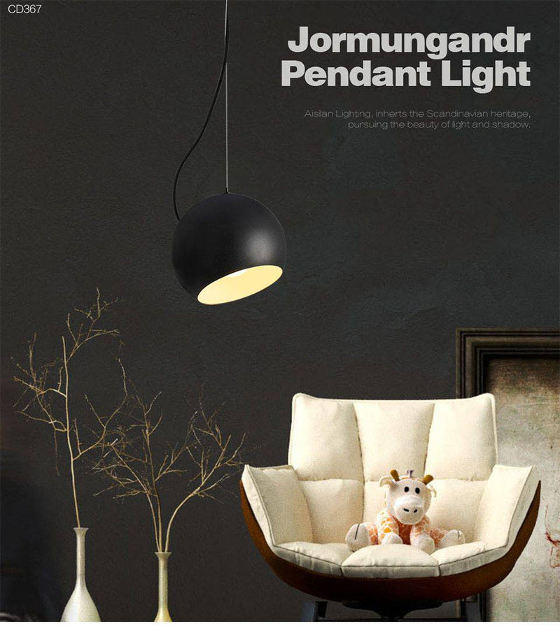 pendant light in black design ball Solid