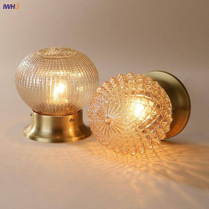 LED ceiling lamp in metal and amber glass