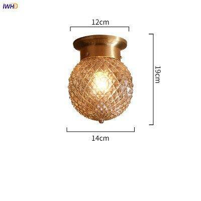 LED ceiling lamp in metal and amber glass