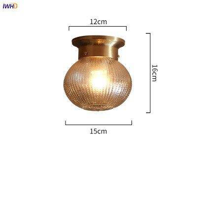 LED ceiling lamp in metal and amber glass