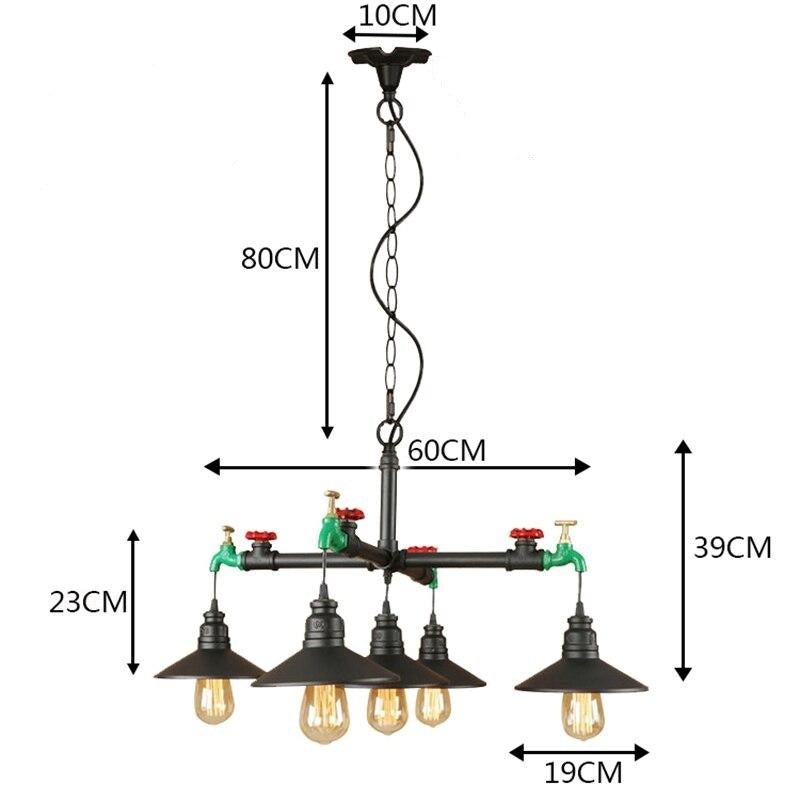 Lámpara de suspensión LED de estilo vintage con grifo Miffy