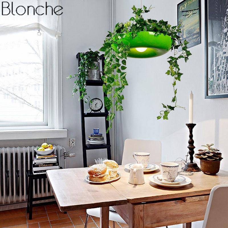 pendant light modern rounded plant pot