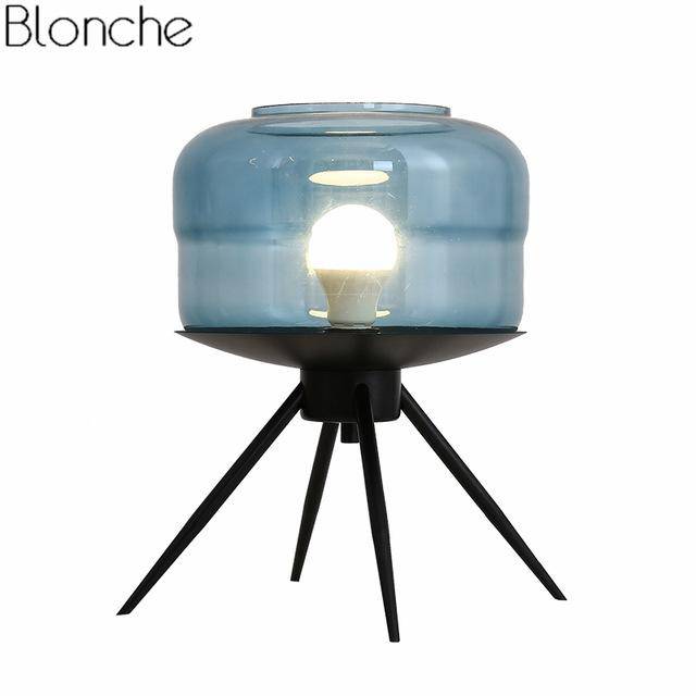 LED design table lamp with glass ball Postmodern