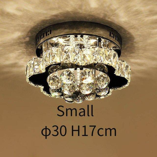 Flower-shaped LED ceiling lamp in crystal