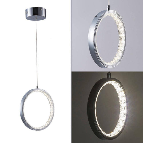 Suspension design LED cercle cristal