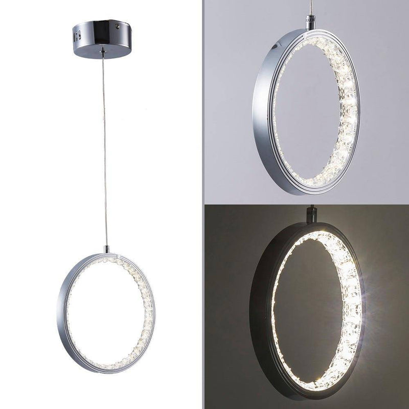 pendant light LED design crystal circle