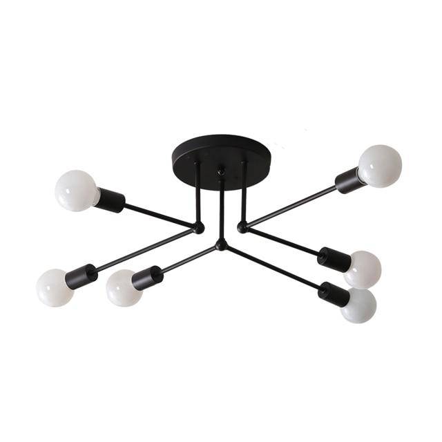 Retro metal ceiling lamp with several lamps Personality