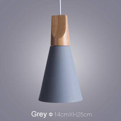 pendant light LED wood and aluminum cone shape