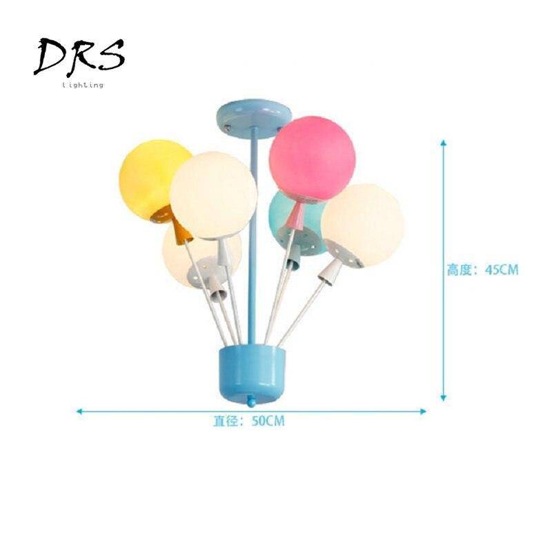 Children's ceiling light with coloured glass balloons