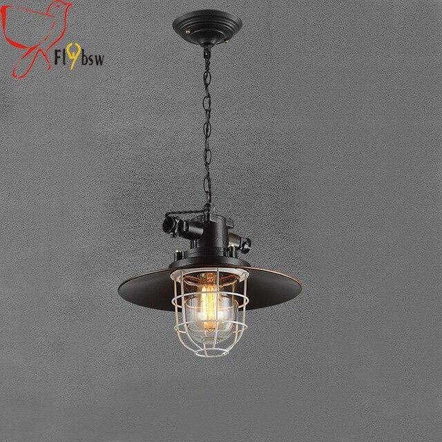 pendant light colored metal with industrial style cage 34cm