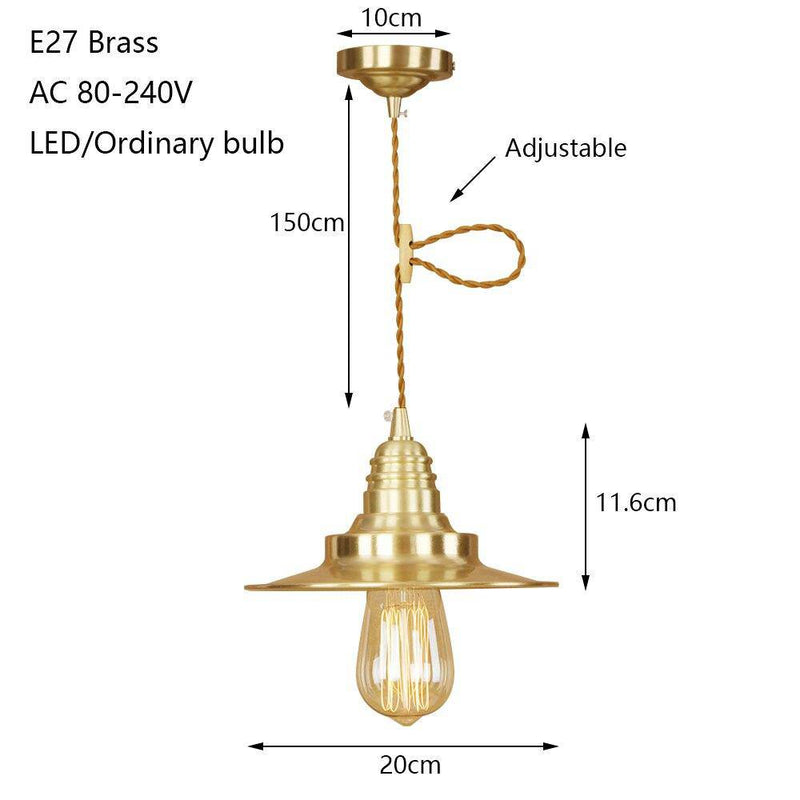 Lámpara de suspensión design LED con pantalla de metal dorado Novelty Loft