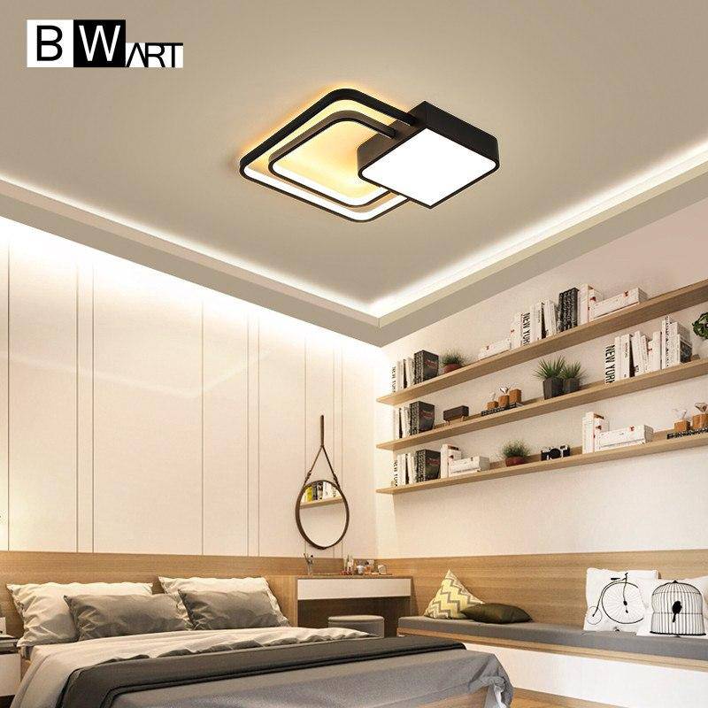 Lámpara de techo design cuadrada y redonda LED blanco y negro Bwart