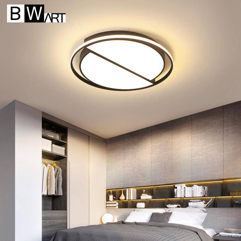 Lámpara de techo design LED redonda rodeada en blanco y negro Bwart