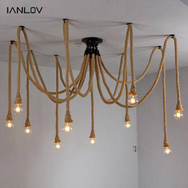 pendant light design with hanging lamps on rope Dining