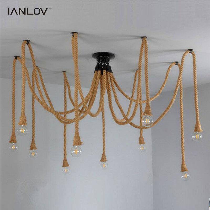 pendant light design with hanging lamps on rope Dining