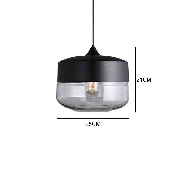 pendant light modern glass and metal design (several shapes)