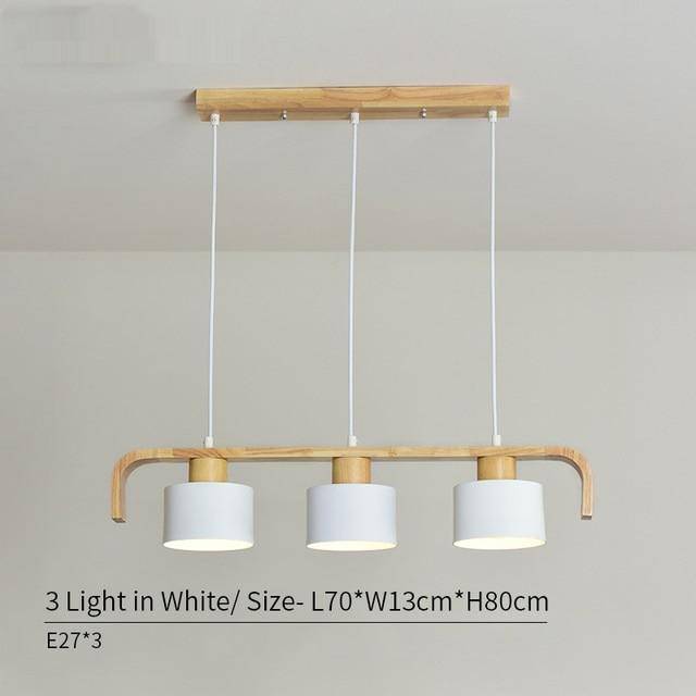 Lámpara de suspensión madera LED moderna y pantalla (varios colores)