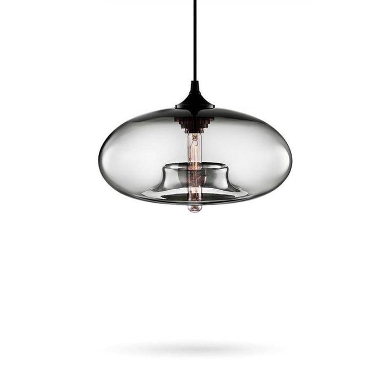 Lámpara de suspensión design Bola de cristal ovalada