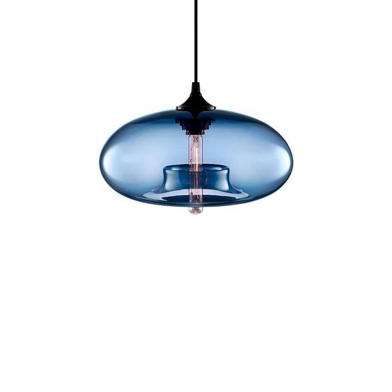 Lámpara de suspensión design Bola de cristal ovalada