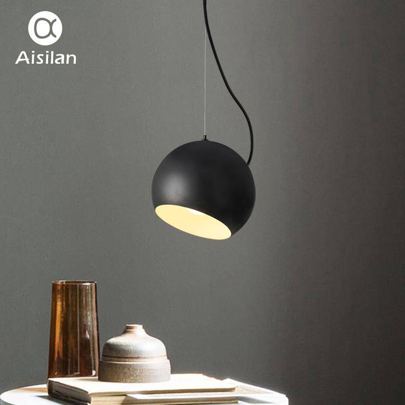 pendant light in black design ball Solid