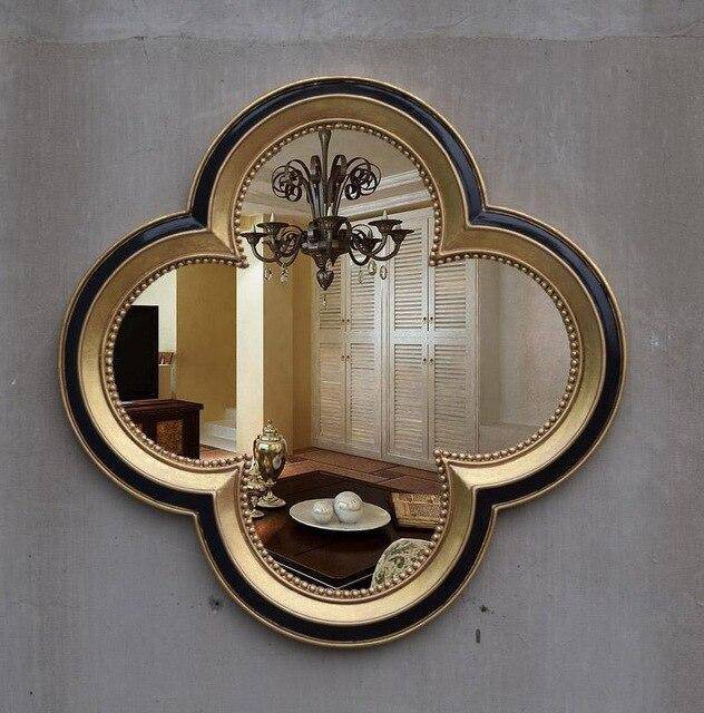 Retro 4-leaf clover wall mirror