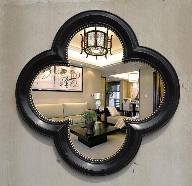 Retro 4-leaf clover wall mirror