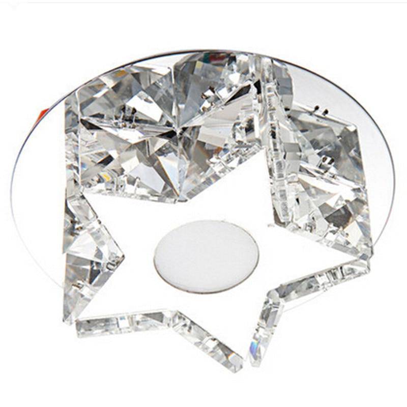 Porch crystal star ceiling light with chrome base