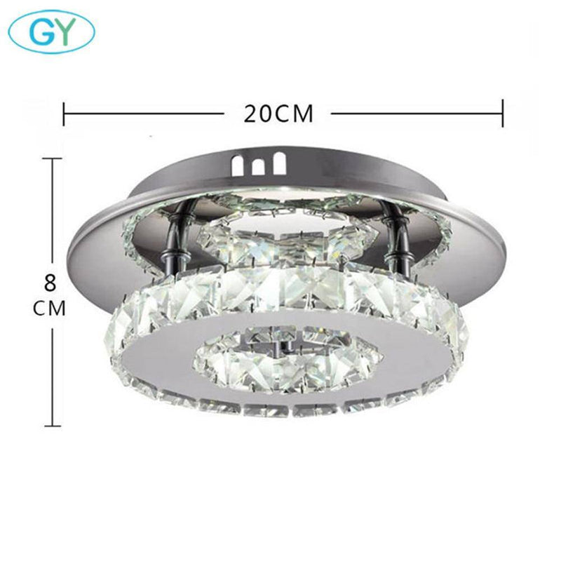 Lámpara de techo de cristal LED para pasillo con base cromada