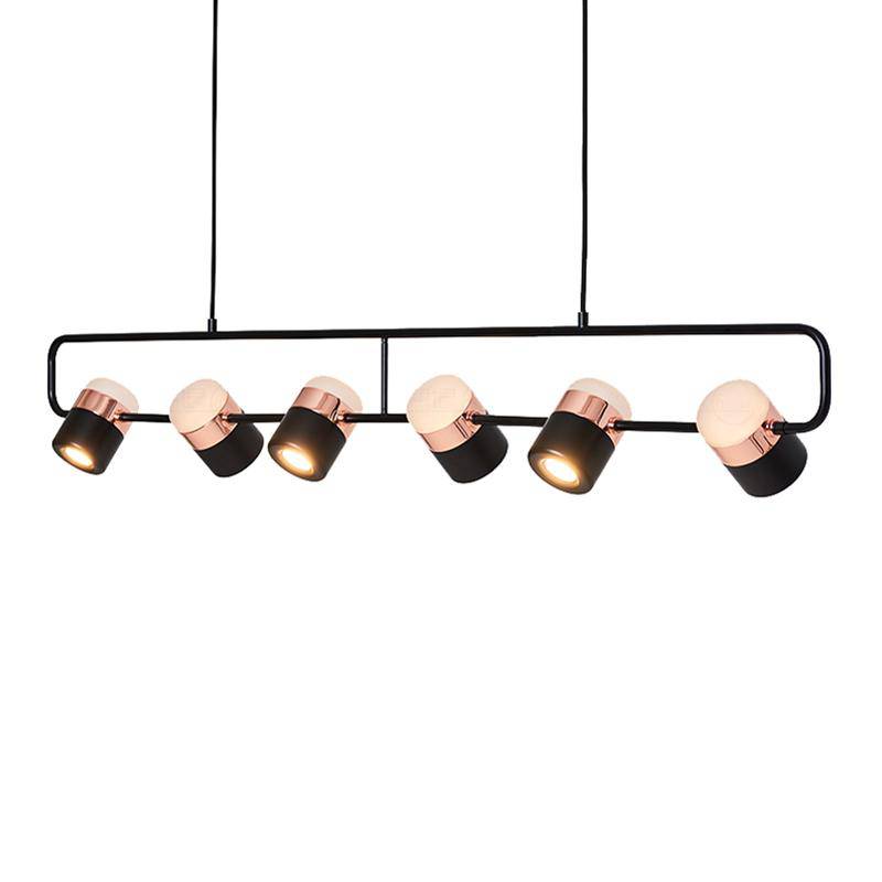 LED hanging lamp with Spotlights pink gold