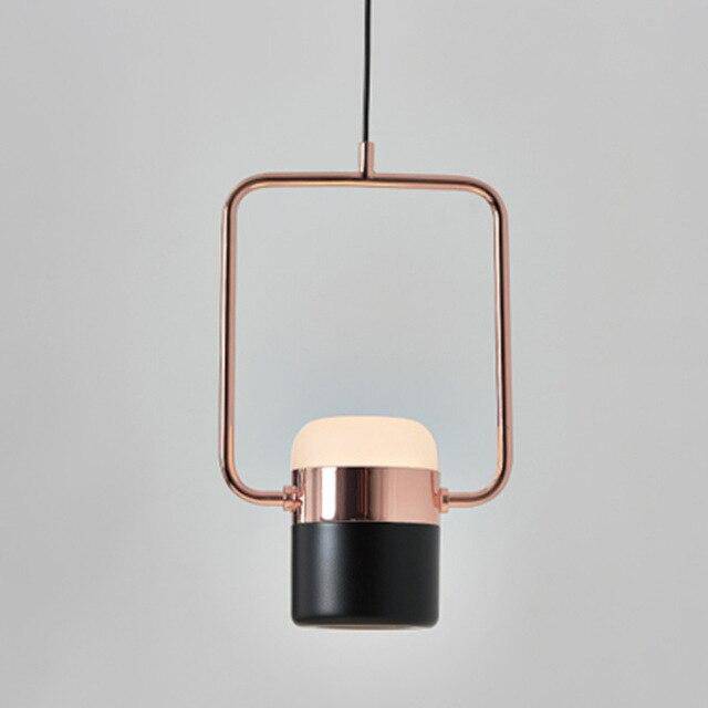 LED hanging lamp with Spotlights pink gold