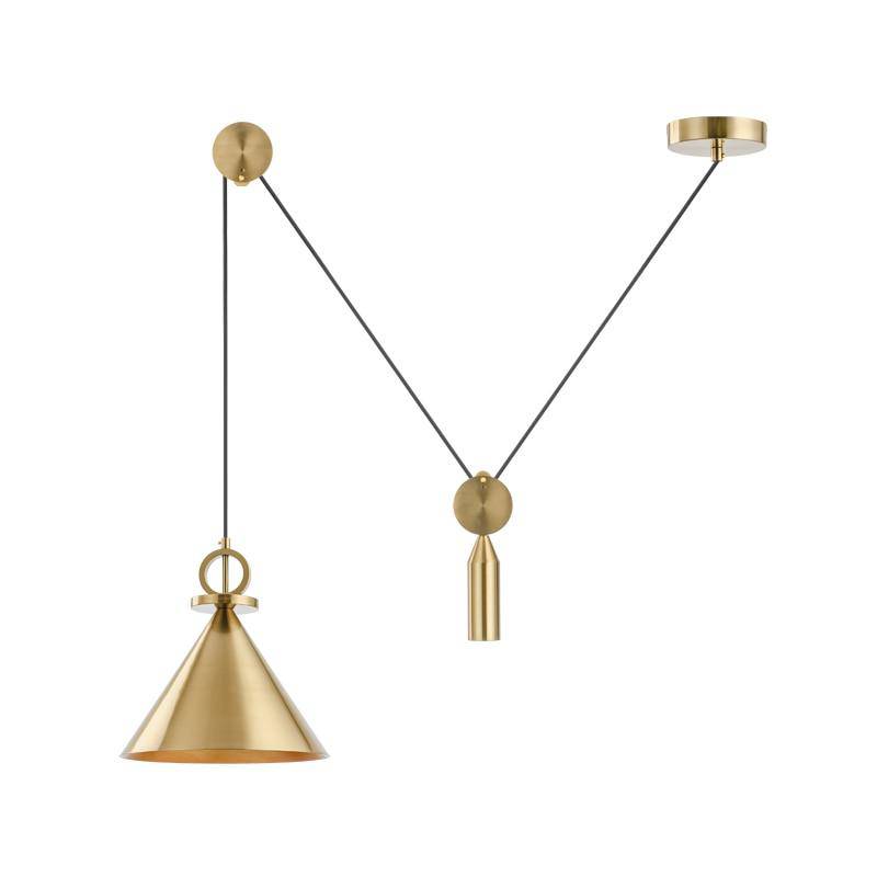 pendant light gold LED design with Pulley wire