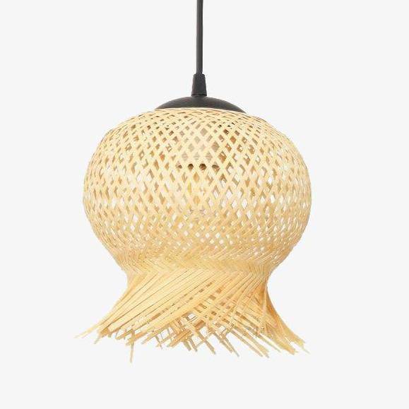 pendant light LED rattan with rounded shapes Creative