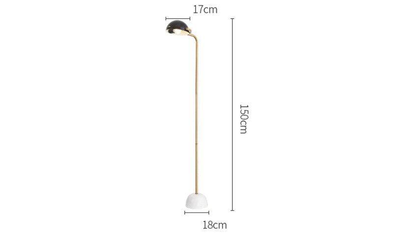 Floor lamp gold design with lampshade black ball and marble base