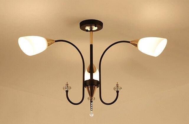 Lustre LED avec bras arrondis et lampes en verre Room