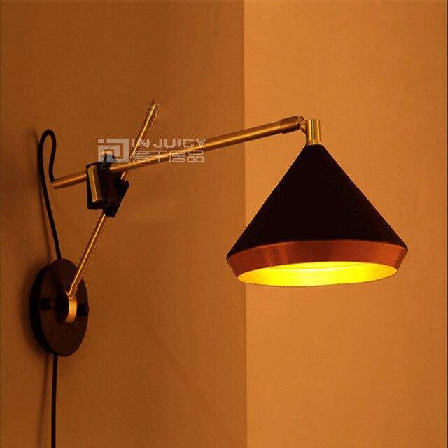 wall lamp Vintage gold adjustable LED wall light