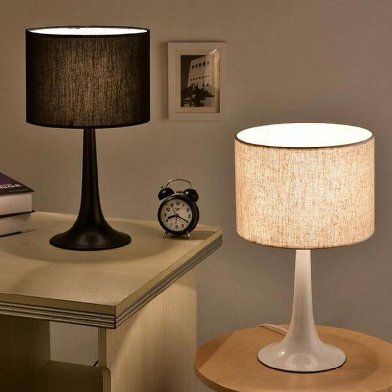 Modern LED bedside lamp with lampshade fabric