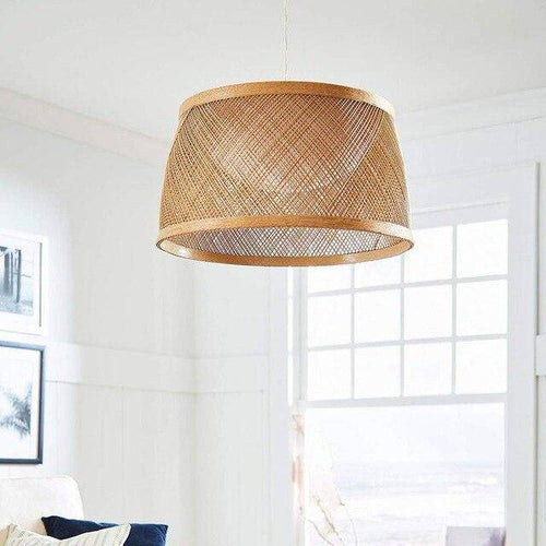 pendant light wooden LED with lampshade rounded Buri