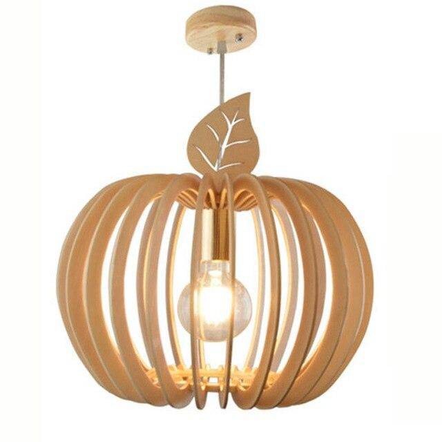 pendant light modern LED round wooden Ouovo style