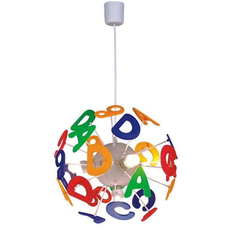 pendant light LED child with colored alphabet letters