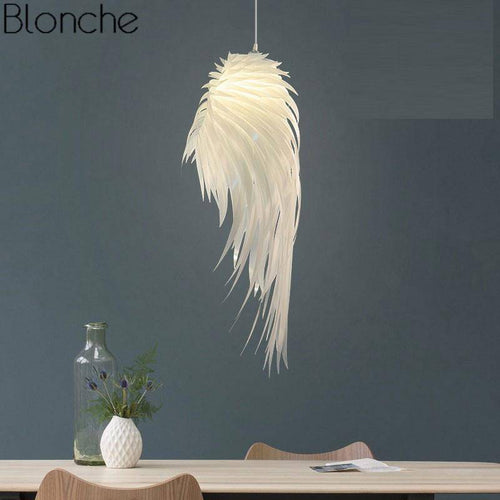 Lámpara de suspensión LED romántico estilo pluma