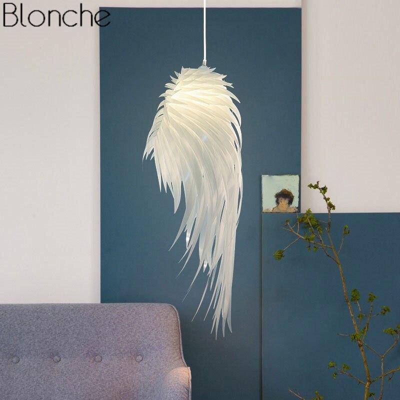 Lámpara de suspensión LED romántico estilo pluma