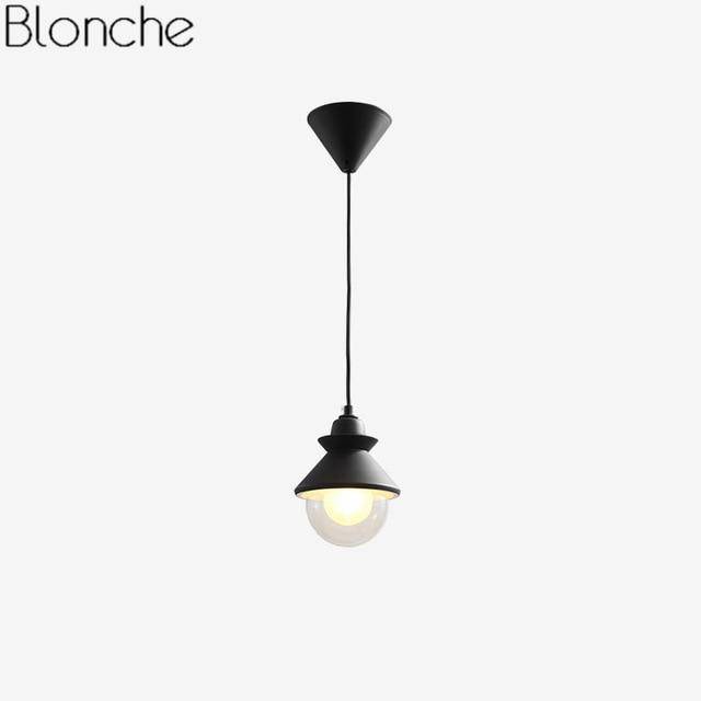 pendant light LED design metal triangle and glass ball