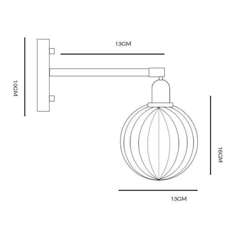 wall lamp LED wall design with metal arm and lampshade glass