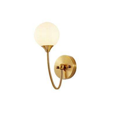 design aplique LED de metal dorado con bola de cristal creativa