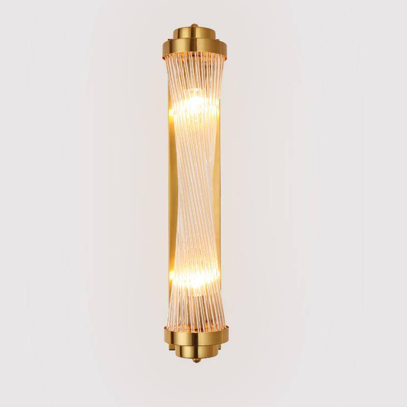 Aplique LED dorado con lámpara de cristal