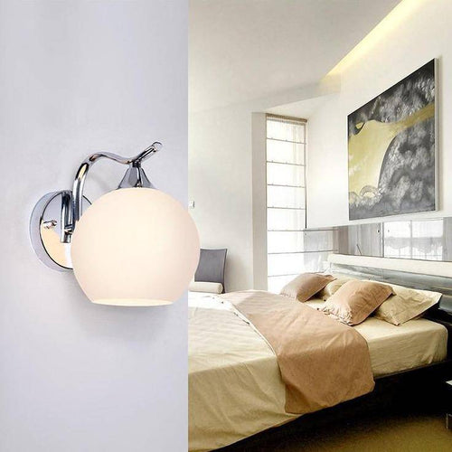 wall lamp Chrome LED wall light with Creative glass ball